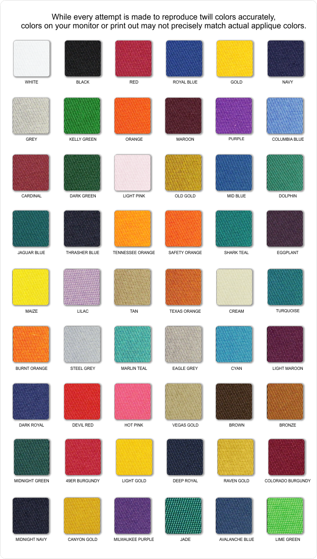 Tackle Twill Fabric Swatches
